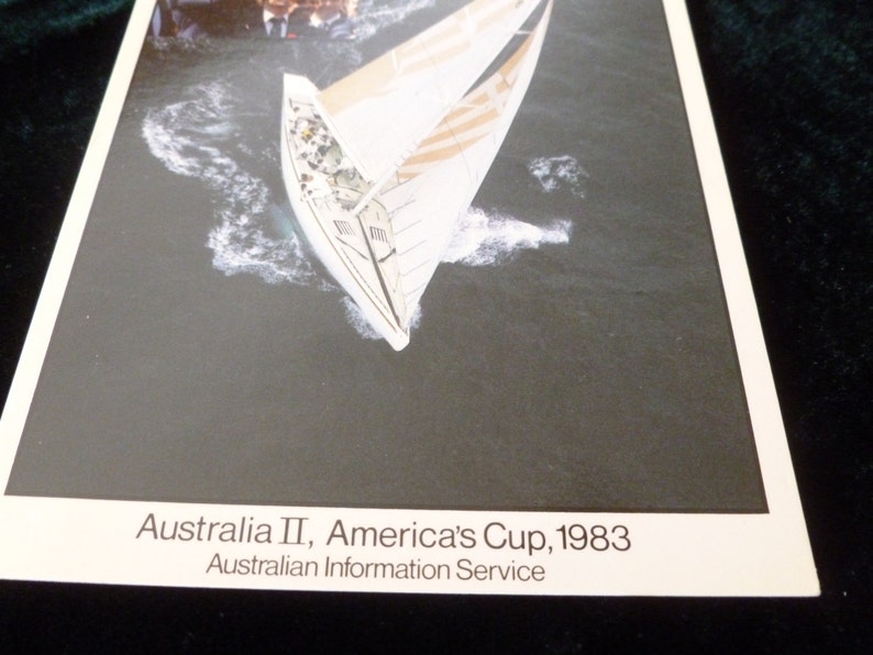 Vintage America's Cup 1983 Australia II Postcard Sailing Etsy