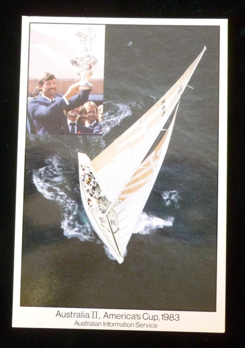 Vintage America's Cup 1983 Australia II Postcard Sailing Etsy Vintage America's Cup 1983 Australia II Postcard Sailing Etsy