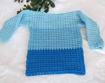 Child’s tunic style crochet  sweater/pullover/jumper - 4 to 5 yr olds