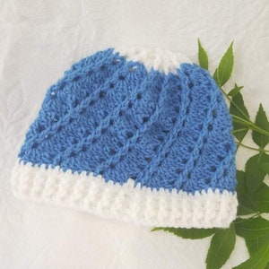 Sky blue textured crochet beanie for toddler, blue crochet toddlers beanie, blue crochet beanie, blue snow beanie, size 1 to 3 yrs old