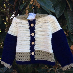 Grazioso maglione/cardigan per neonati fatto a mano all&#39;uncinetto, taglia da 1 a 2 anni, maglione per neonati all&#39;uncinetto, cardigan per neonati all&#39;uncinetto, cardigan per neonati, regalo fatto a mano