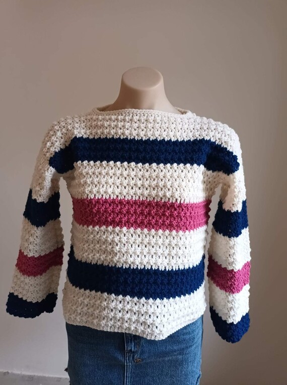Cream crochet deals jumper