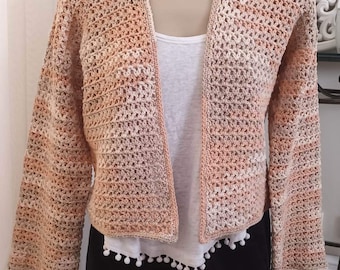 Boho gehaakt vest in herfsttinten, gehaakt vest, lentevest, gehaakte lentetrui, gehaakt herfstvest