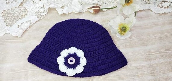 Crochet Bucket Hat for Baby 0 to 3 Months, Crochet Sun Hat for