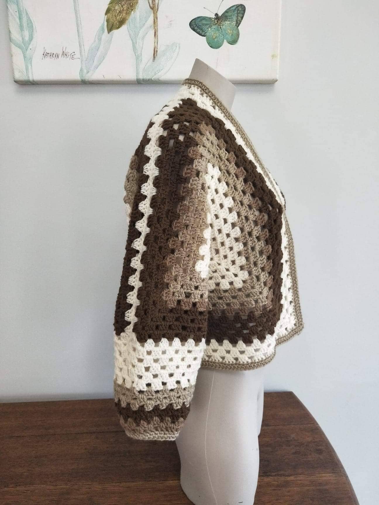 Brown Crochet Granny Hexagon Sweater or Cardigan - Etsy
