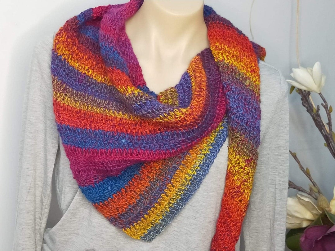 Crochet Boomerang or Asymmetric Shawl Wrap Scarf Wool and Etsy