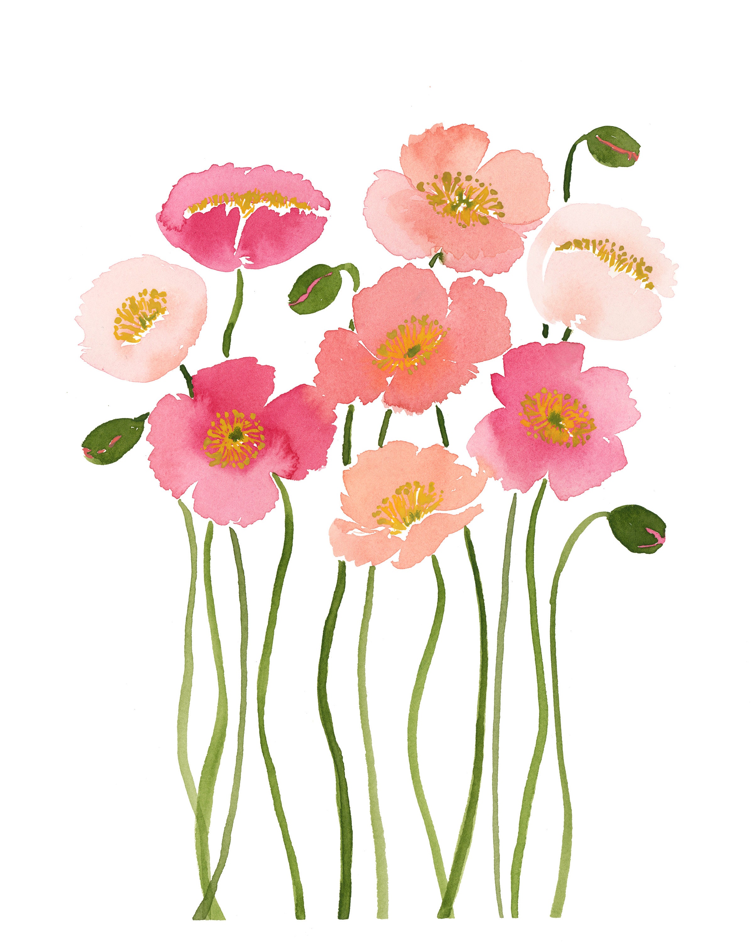 Eight Dancing Poppies INSTANT DOWNLOAD - Etsy