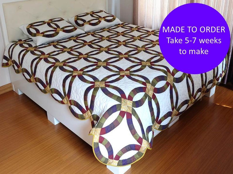 Double wedding ring quilt Wedding ring quilt for sale Etsy