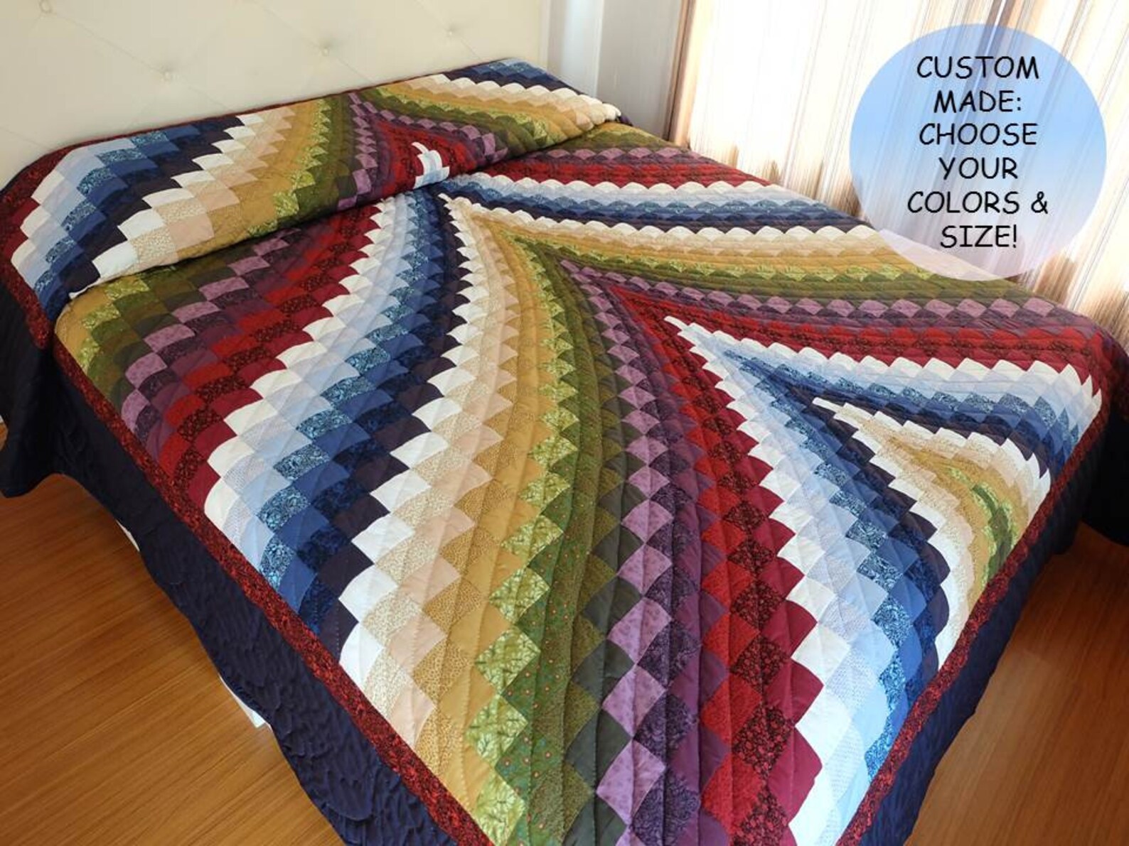 King Size Bargello Quilt for Sale Amish style Quilts Multi Etsy
