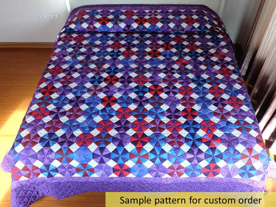 Hand Stitched Quilts Kaleidoscope quilt Amish Quilt