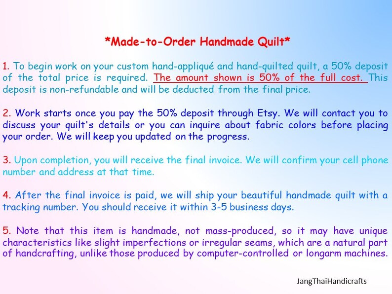 Handcrafted Quilt, Handmade Trip Around the World Quilt Bedspread