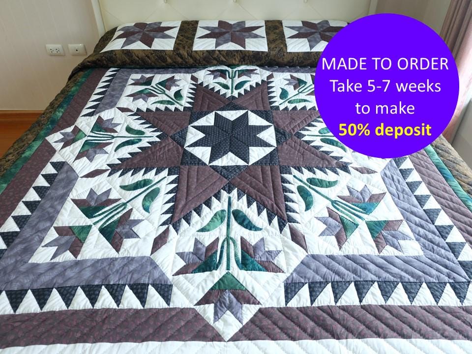 パッチワークキルト　ベッドカバー　マルチカバー　スター　キラキラ✴️　空 パッチワークキルト ベッドカバー マルチカバー スター キラキラ