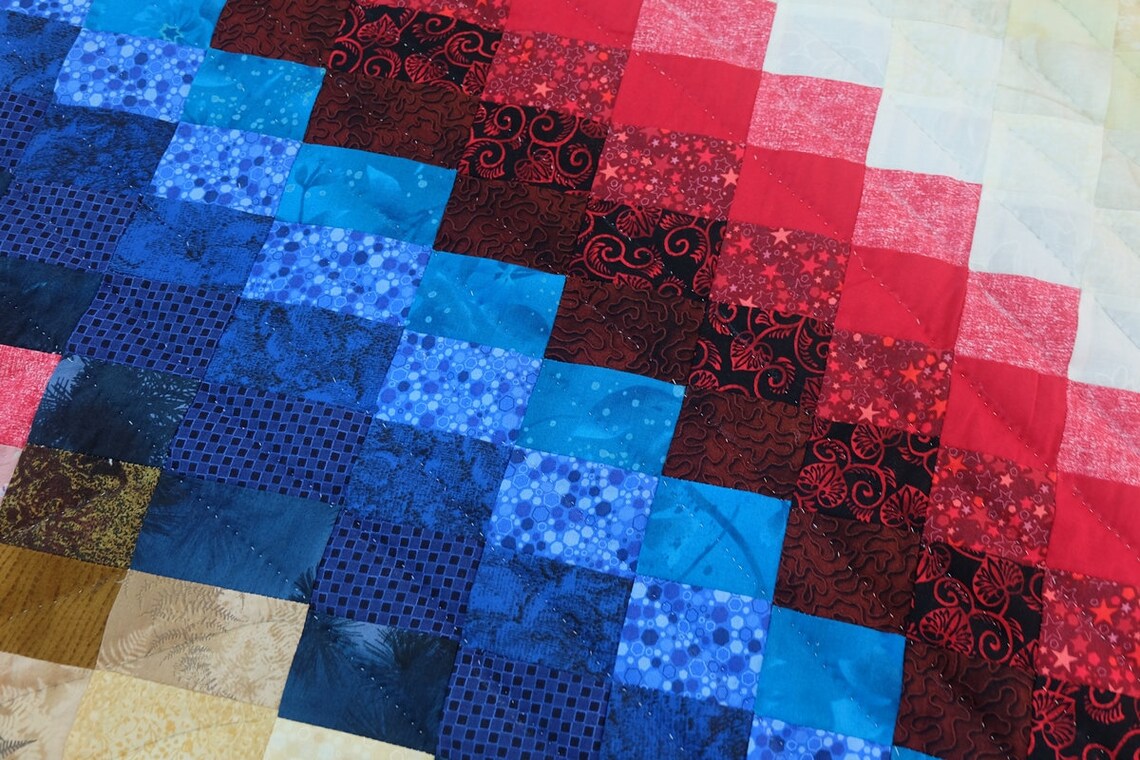 CUSTOM HANDMADE QUILTS Lightening Strikes Bargello Quilt Etsy