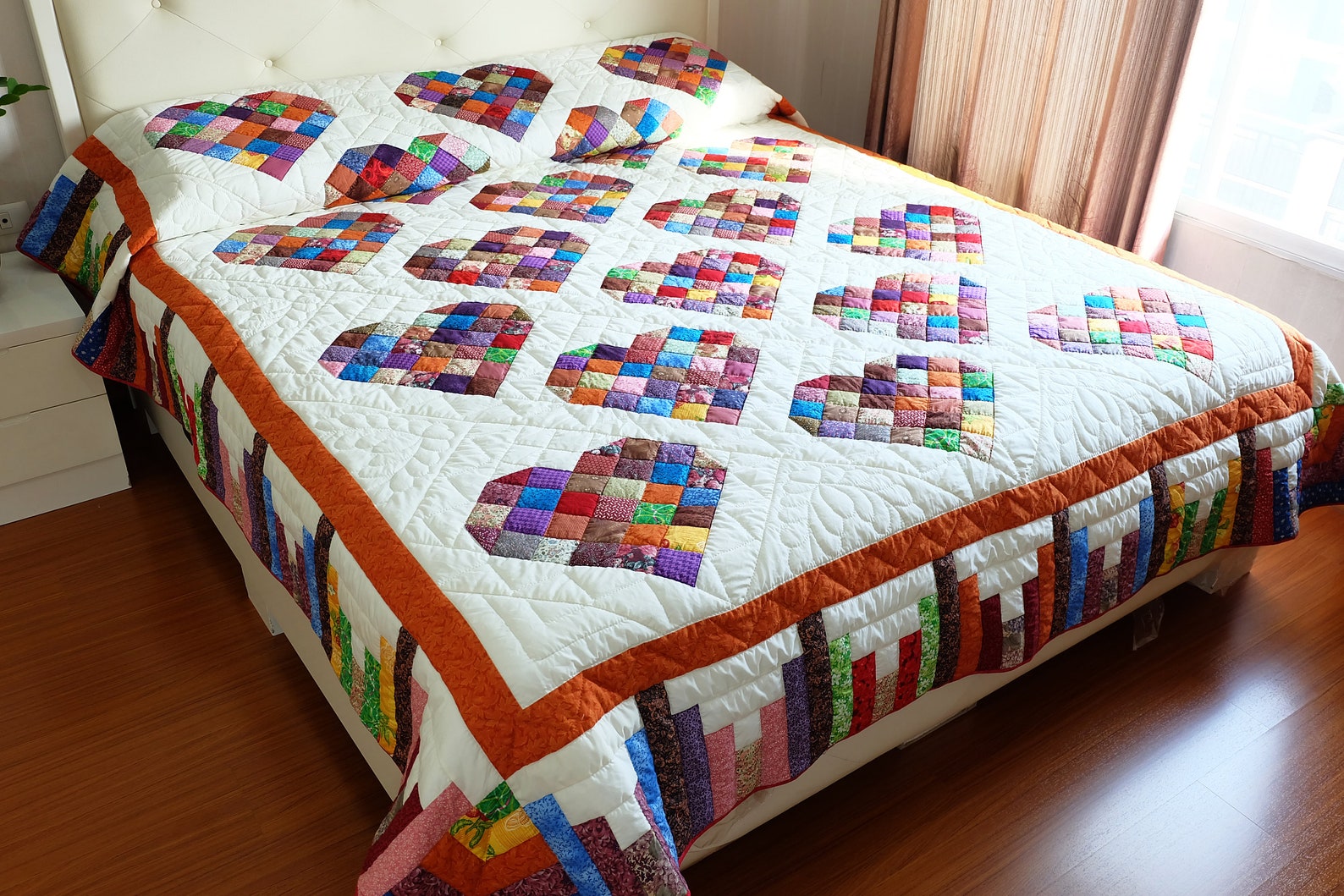 CUSTOM Handmade Boho Heart Quilt Homemade Scrap Quilt Block Etsy