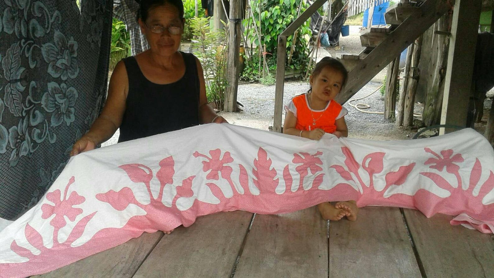 Hawaiian Quilt Queen Hawaiian Quilt King Pink and White Etsy