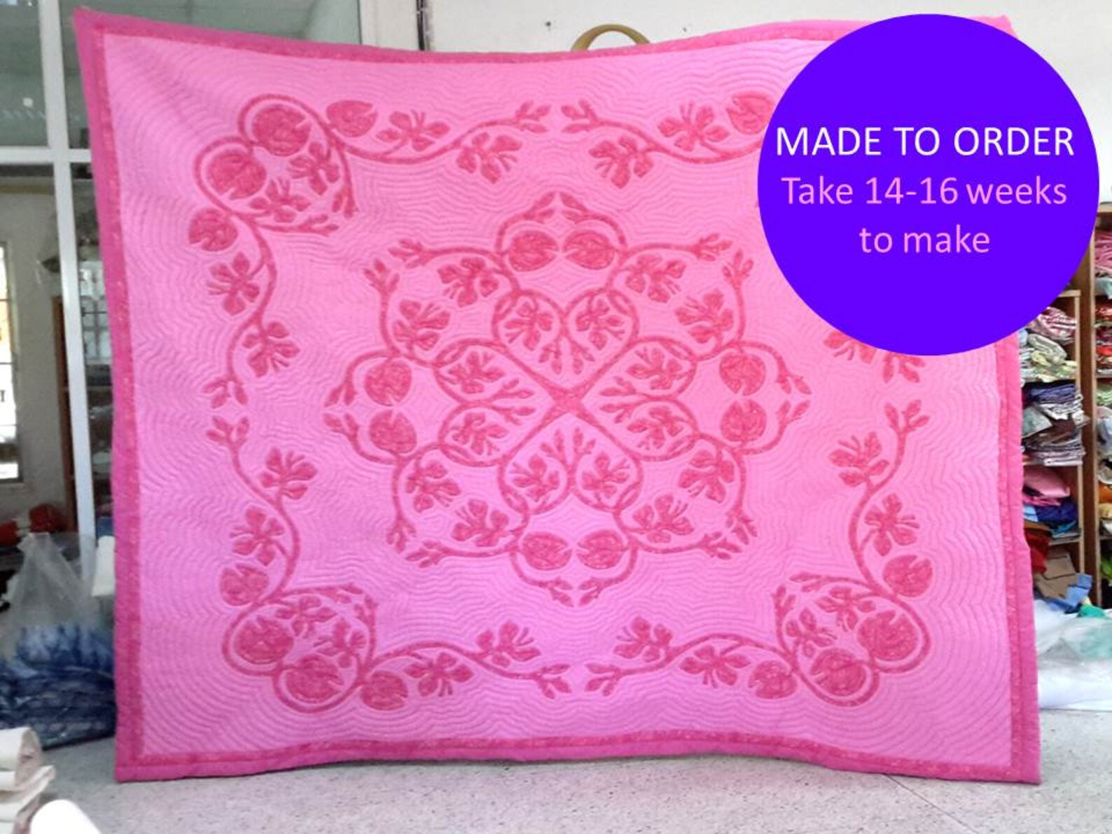 Traditional Hawaiian Styled Custom Quilt Made to Order for Etsy