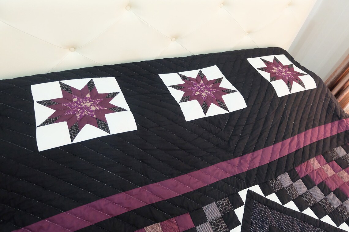 Patchwork Quilts Patchwork Quilt King Size Amish Style Etsy