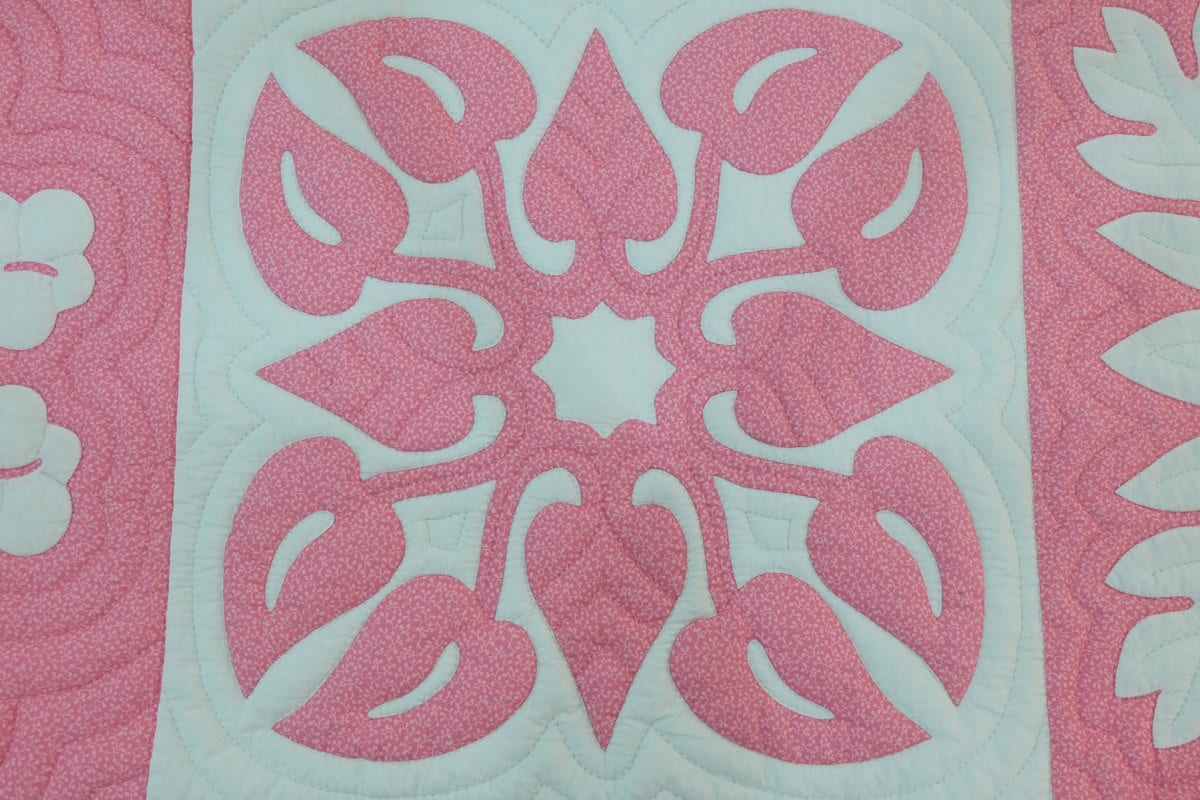 Hawaiian Quilt Queen Hawaiian Quilt King Pink and White Etsy