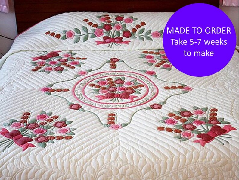 King Size Quilt Handmade Made to Order Quilt Floral Quilt Etsy