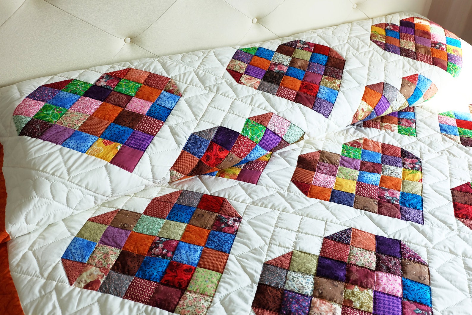 CUSTOM Handmade Boho Heart Quilt Homemade Scrap Quilt Block Etsy