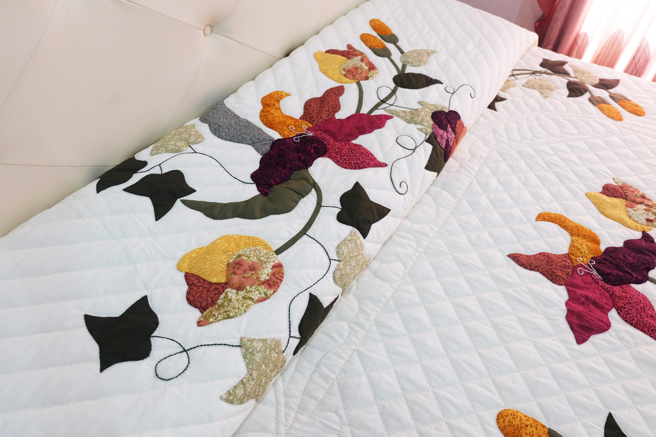 Handmade Floral Quilt Cover King Size Quilted Duvet Cover Etsy