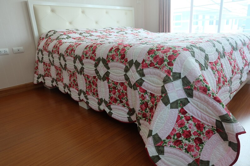 Wedding Ring Quilt King Double Wedding Ring Quilt Queen Etsy