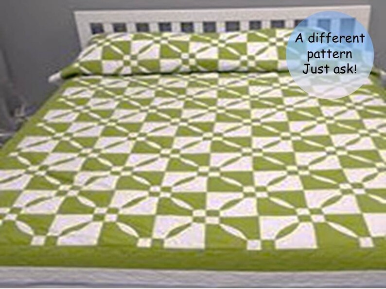 Olive green quilt Fourpatch blocks quilt King patchwork Etsy