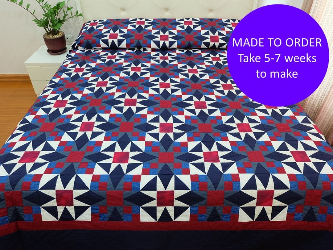Masculine Bedroom Quilt Cover Red & Blue Quilt Cover Etsy