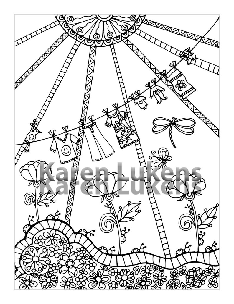 Clothesline Coloring Pages