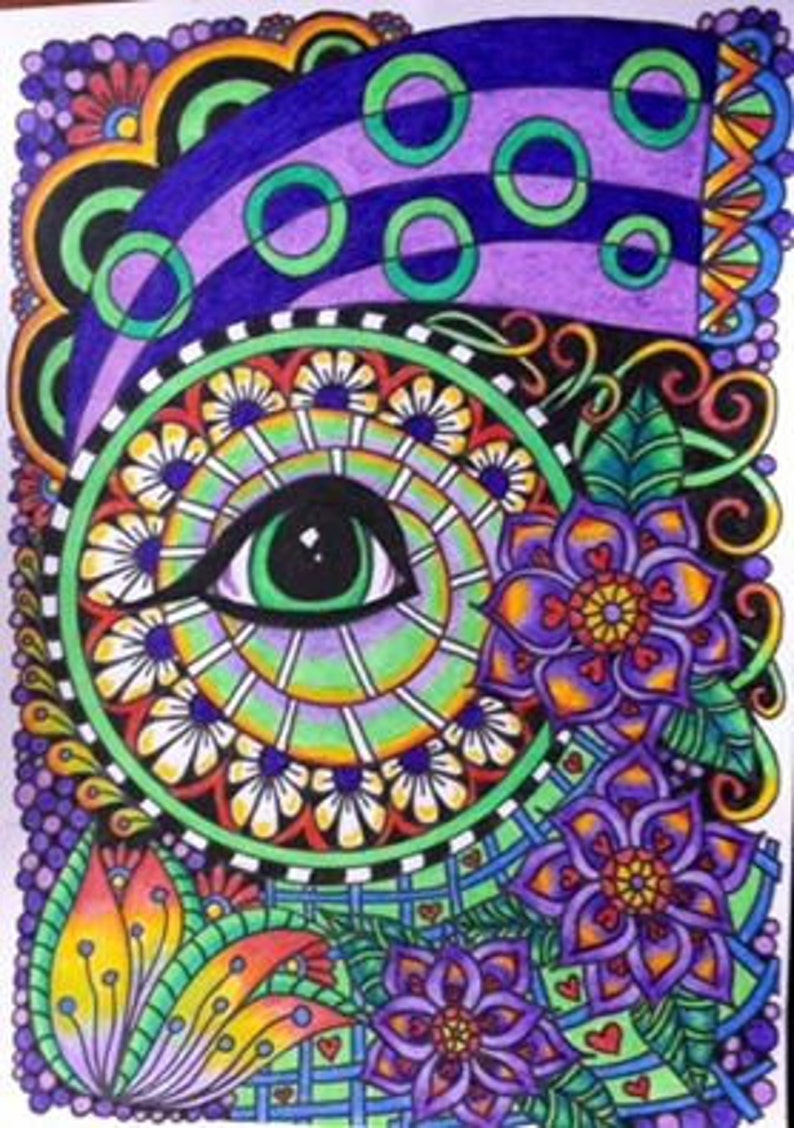 Evil Eye Protection 1 Adult Coloring Book Page Printable | Etsy