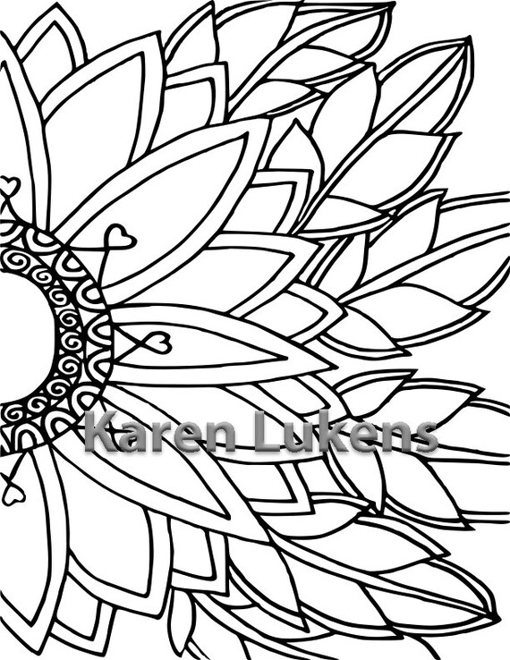 Sunflower Designs Adult Coloring Pages