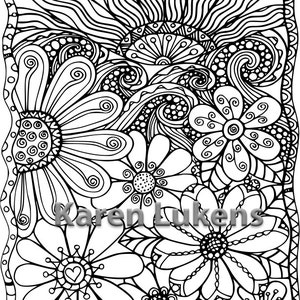 Sunny Day 1 Adult Coloring Book Page Printable Instant | Etsy