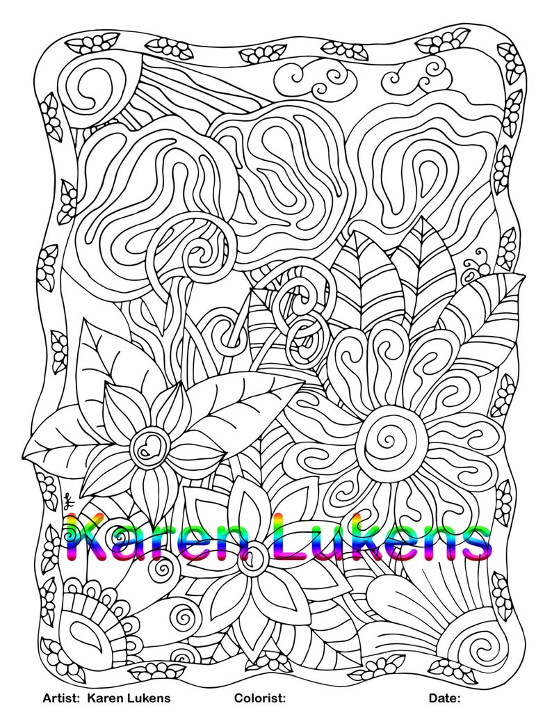 Dreamscape 1 Adult Coloring Book Page Printable Instant | Etsy