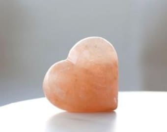 Himalayan Pink Salt Massage Stone, Heart Shaped, Self Care Tool