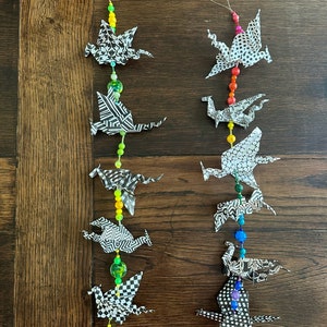 Origami Dragon beaded garland ornament decor