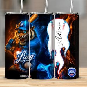 Tigres del Licey Tumbler Wrap: High-Resolution Baseball Design (PNG Digital Download)