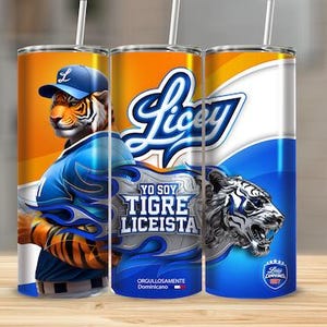 Tigres del Licey Tumbler Wrap: High-Resolution PNG (Digital Download)
