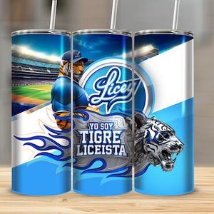 Tigres del Licey Tumbler Wrap: High-Resolution Baseball Design (Digital Download)