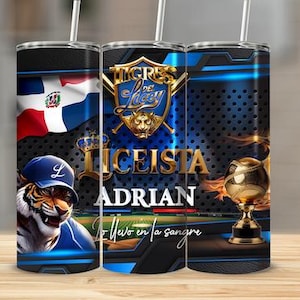 Tigres del Licey Tumbler Wrap: Baseball PNG (Digital Download)