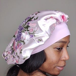 Cute Bonnets ~ Satin Bonnets ~ Floral ~ Wide Band ~ Night Cap ~ Sleep Caps for Women