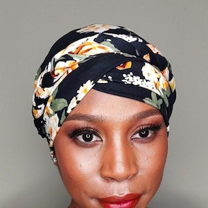 Head Wrap, Pre-Tied headwrap ~ Floral Women Cap ~ Headband ~ Braided Turbans