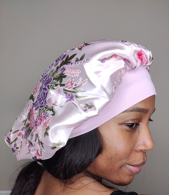Hair Bonnet: Silk Floral Sleeping Caps 