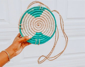 Cute, Small Rattan Green Bag, Straw Bags, African Raffia bag, Vegan Clothing, 100% organic fashion