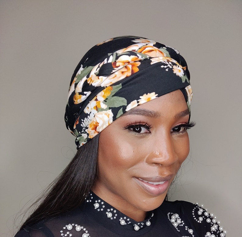 Head Wrap Pretied Head Wrap Floral Pattern Women's Etsy