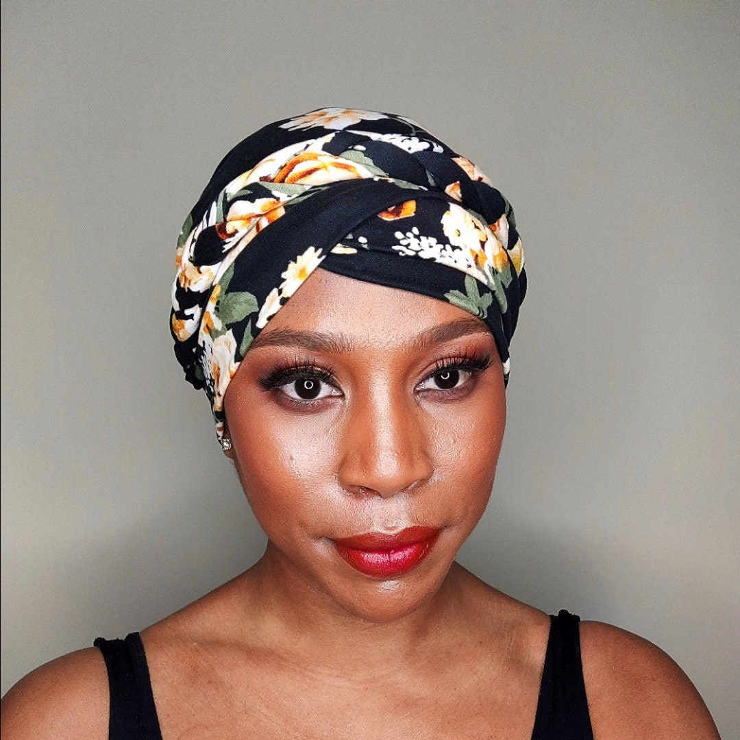 Head Wrap Pretied Headwrap Floral Women Cap Headband Etsy