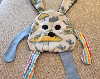 Sensory toy Crinkle buddy Bunny lovie dimple dot minky crinkle material ASMR fidget toy soft frogs mushrooms crinkle toy