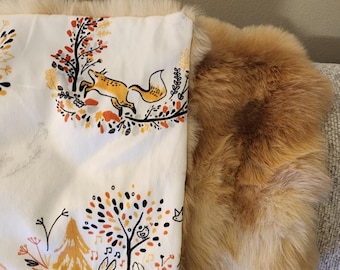 Sensory square plush minky  alzheimers dementia kids soft lovie lap blanket  baby lovie dimple dot minky tan cream plush deer rabbit fox