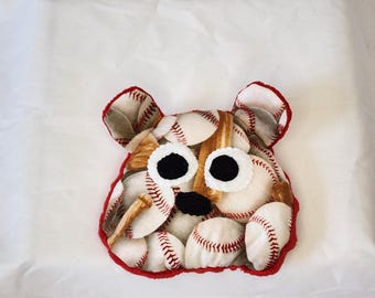 Sensory Bear Bean Bag, monsters Fabric, Minky Dimple Dot Fidget