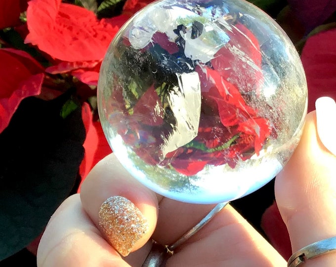 Ultra Clear Quartz Crystal Ball ~ 5 oz. ~ 1 1/2" Wide ~ Sparkling Polished Sphere ~ Handheld Size, Perfect Gift ~ Fast & Free Shipping