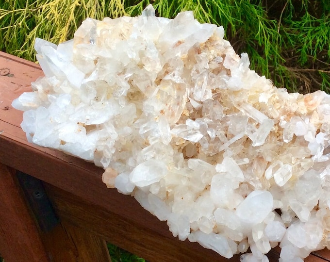 Clear Quartz Golden Healer Crystal Cluster ~ Large 6 lb. 12 oz. ~ 12" Long ~ Beautiful Natural Home Decor ~ Fast & Free Shipping ~